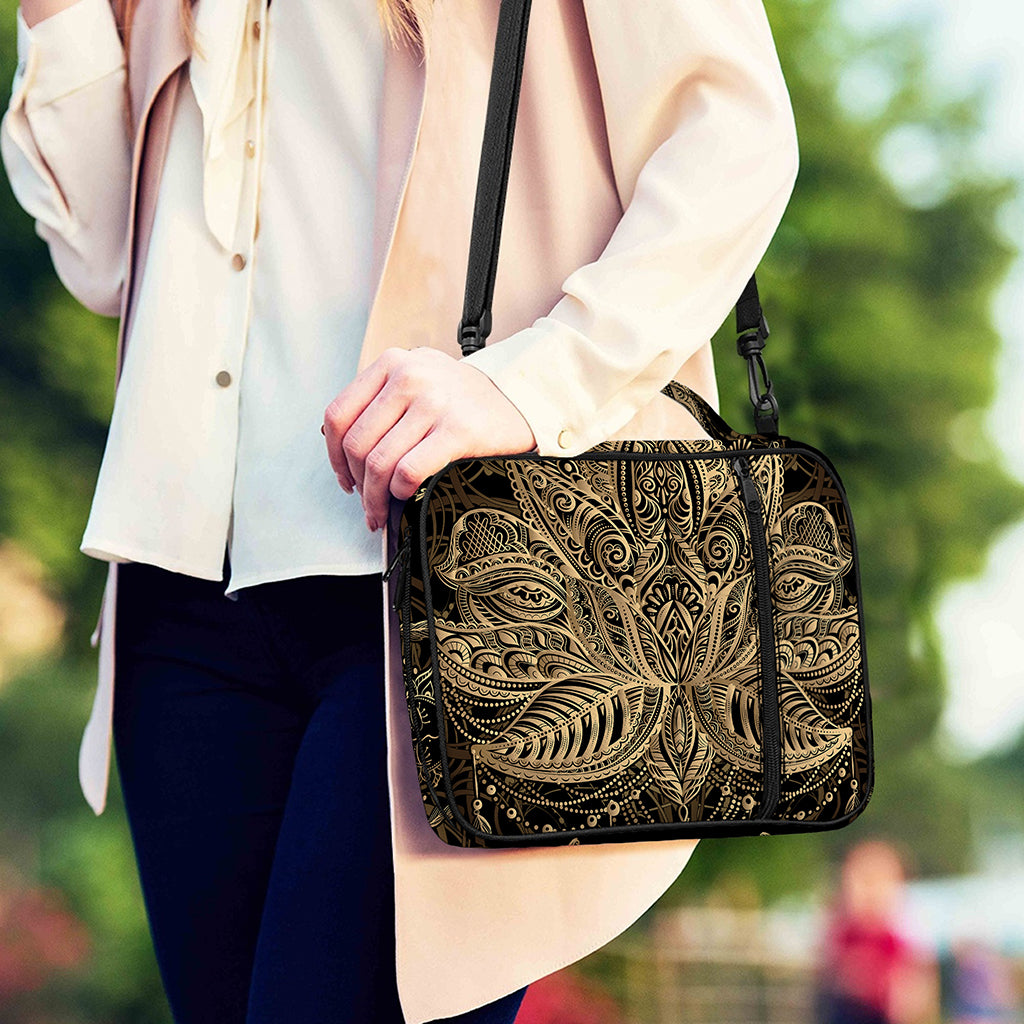 Boho Spiritual Lotus Print Shoulder Strap Bible Bag