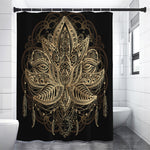 Boho Spiritual Lotus Print Shower Curtain