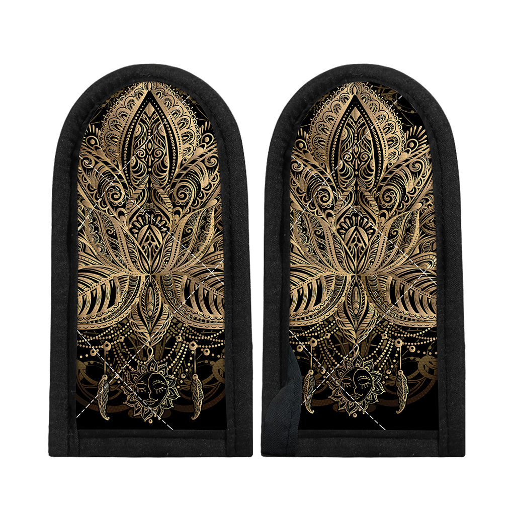 Boho Spiritual Lotus Print Skillet Handle Cover