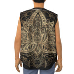 Boho Spiritual Lotus Print Sleeveless Baseball Jersey