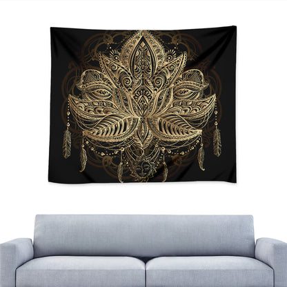 Boho Spiritual Lotus Print Tapestry