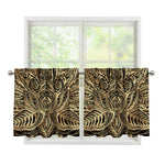 Boho Spiritual Lotus Print Tier Curtains