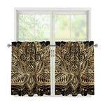 Boho Spiritual Lotus Print Tier Curtains