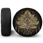 Boho Spiritual Lotus Print Tire Cover With Camera Hole