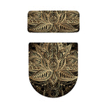 Boho Spiritual Lotus Print Toilet Lid And Tank Cover Set