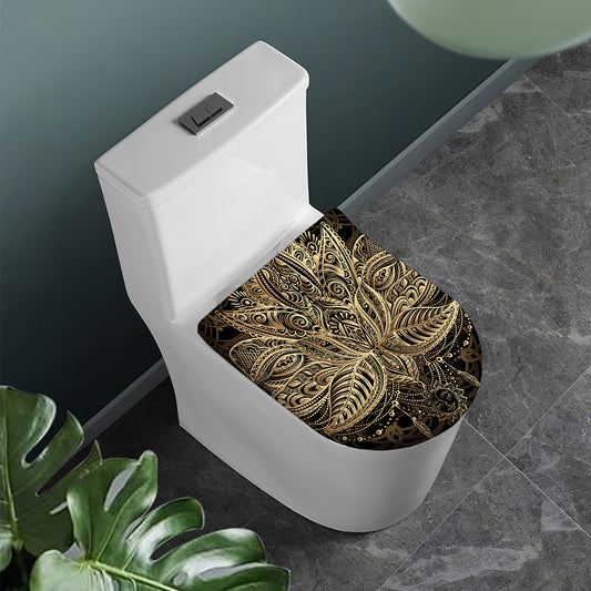Boho Spiritual Lotus Print Toilet Lid Cover