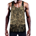 Boho Spiritual Lotus Print Men's Workout Tank Top