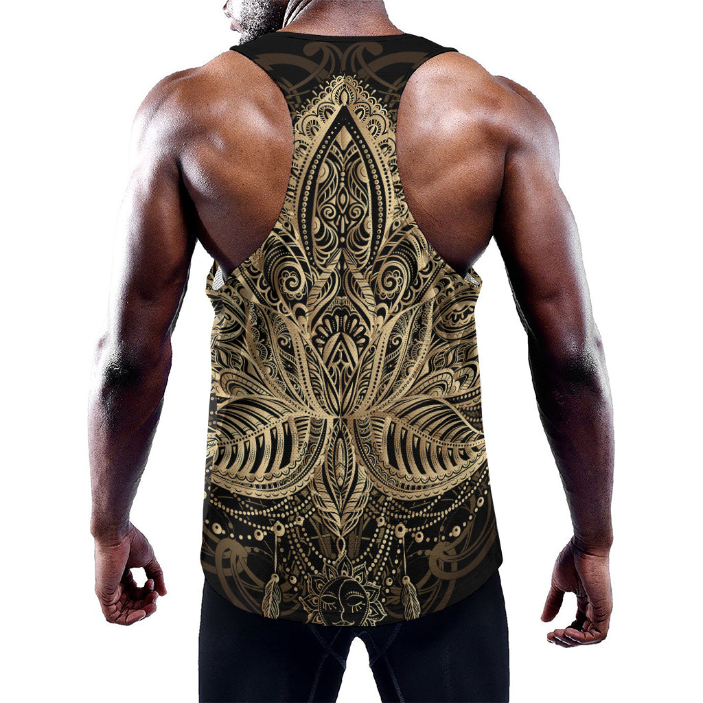 Boho Spiritual Lotus Print Training Tank Top