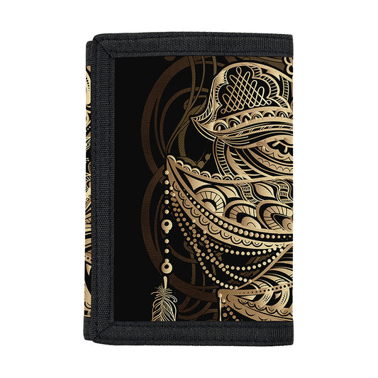 Boho Spiritual Lotus Print Trifold Wallet