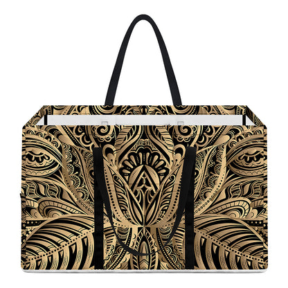 Boho Spiritual Lotus Print Utility Tote Bag