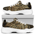 Boho Spiritual Lotus Print White Chunky Shoes