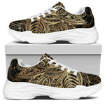 Boho Spiritual Lotus Print White Chunky Shoes