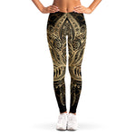 Boho Spiritual Lotus Print Women's Leggings