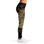 Boho Spiritual Lotus Print Women's Leggings