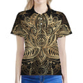 Boho Spiritual Lotus Print Women's Polo Shirt