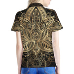 Boho Spiritual Lotus Print Women's Polo Shirt