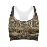 Boho Spiritual Lotus Print Women's Sports Bra