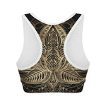 Boho Spiritual Lotus Print Women's Sports Bra