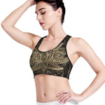 Boho Spiritual Lotus Print Women's Sports Bra