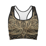 Boho Spiritual Lotus Print Women's Sports Bra