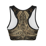Boho Spiritual Lotus Print Women's Sports Bra