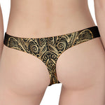Boho Spiritual Lotus Print Women's Thong