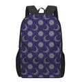 Boho Sun And Moon Pattern Print 17 Inch Backpack
