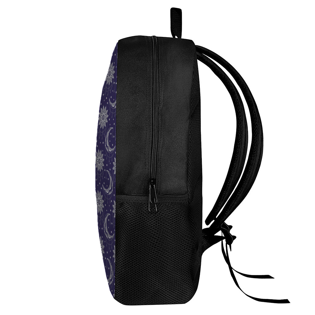Boho Sun And Moon Pattern Print 17 Inch Backpack