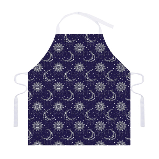 Boho Sun And Moon Pattern Print Adjustable Apron