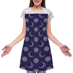 Boho Sun And Moon Pattern Print Adjustable Apron
