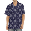 Boho Sun And Moon Pattern Print Aloha Shirt