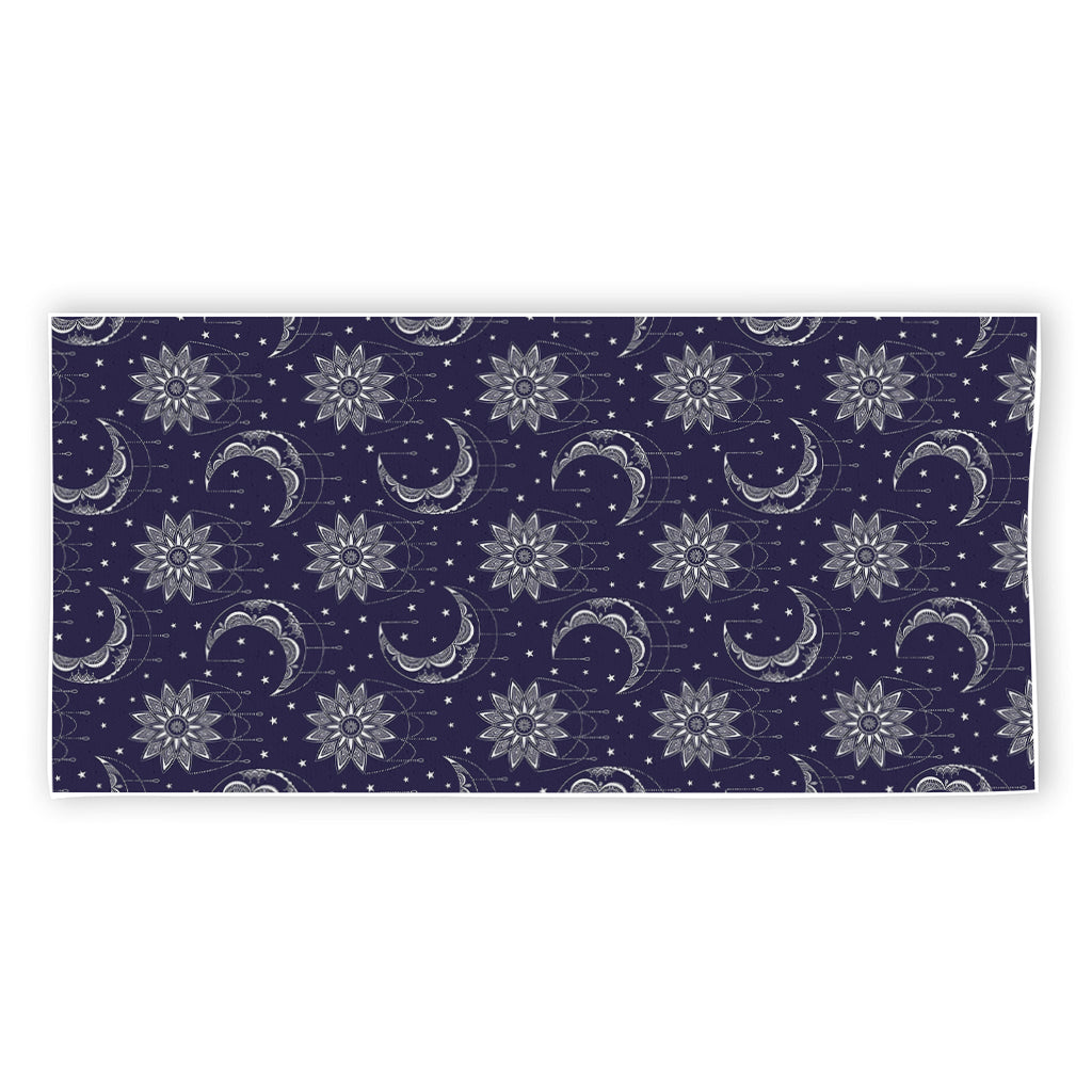 Boho Sun And Moon Pattern Print Beach Towel