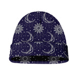 Boho Sun And Moon Pattern Print Beanie