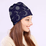 Boho Sun And Moon Pattern Print Beanie