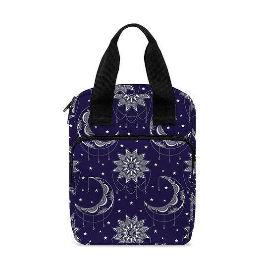 Boho Sun And Moon Pattern Print Bible Tote Bag