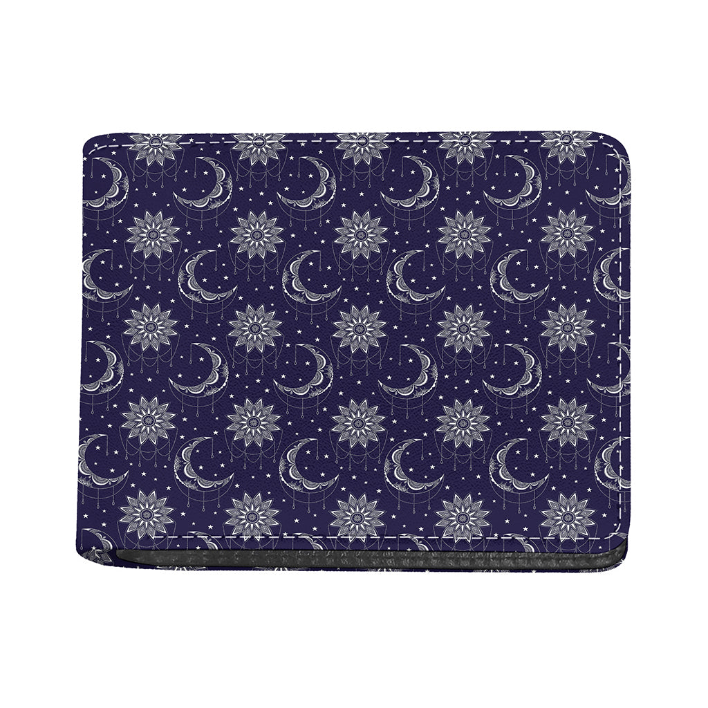 Boho Sun And Moon Pattern Print Bifold Wallet