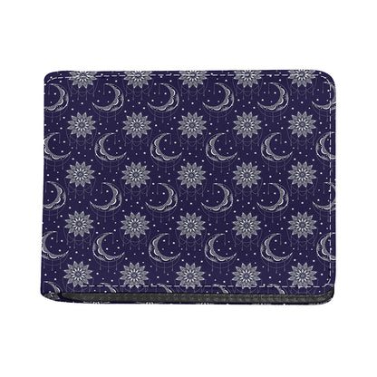 Boho Sun And Moon Pattern Print Bifold Wallet