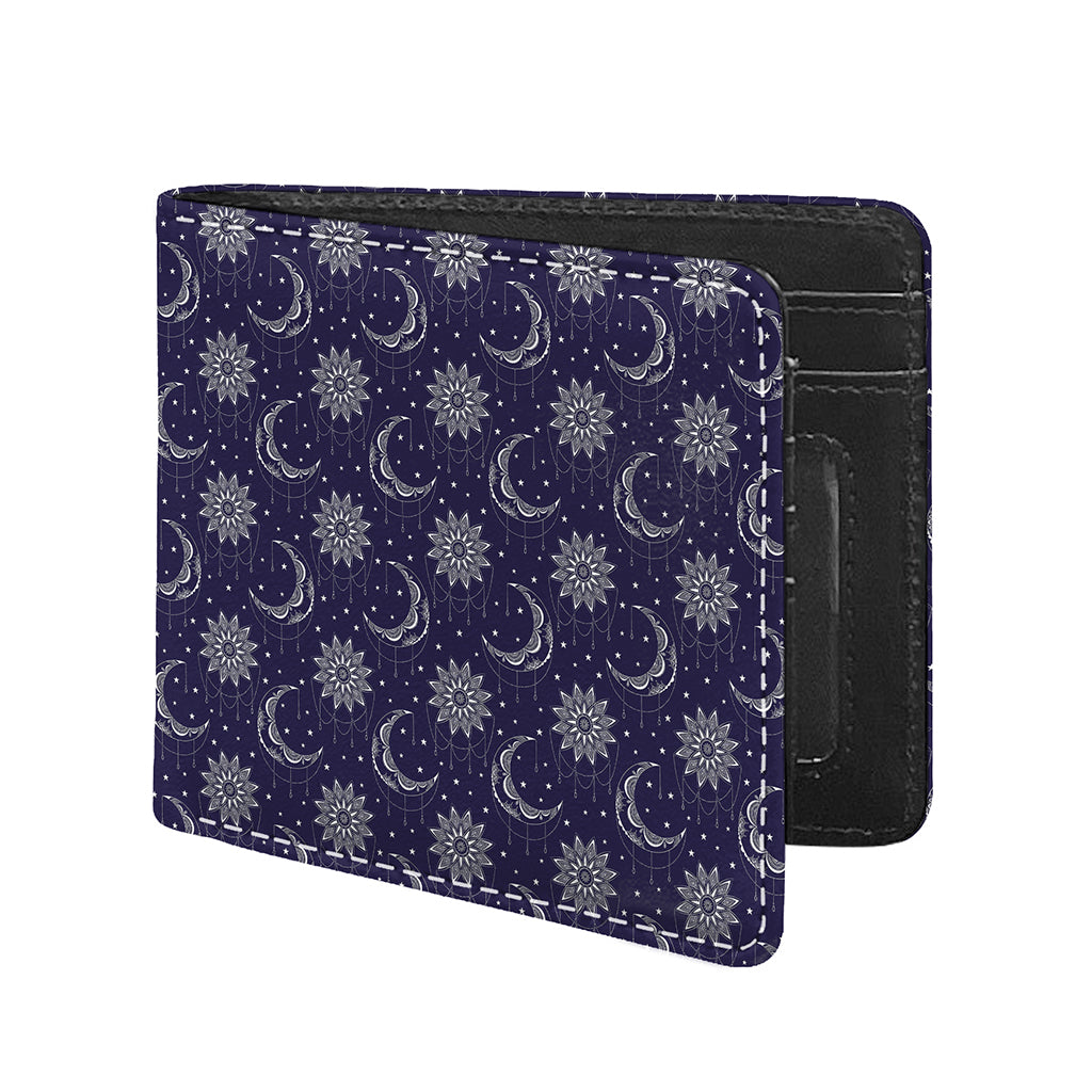 Boho Sun And Moon Pattern Print Bifold Wallet