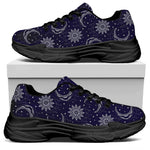 Boho Sun And Moon Pattern Print Black Chunky Shoes