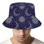 Boho Sun And Moon Pattern Print Bucket Hat