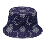 Boho Sun And Moon Pattern Print Bucket Hat
