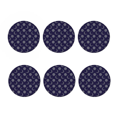 Boho Sun And Moon Pattern Print Coaster Set