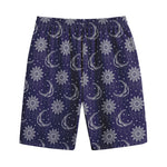Boho Sun And Moon Pattern Print Cotton Shorts