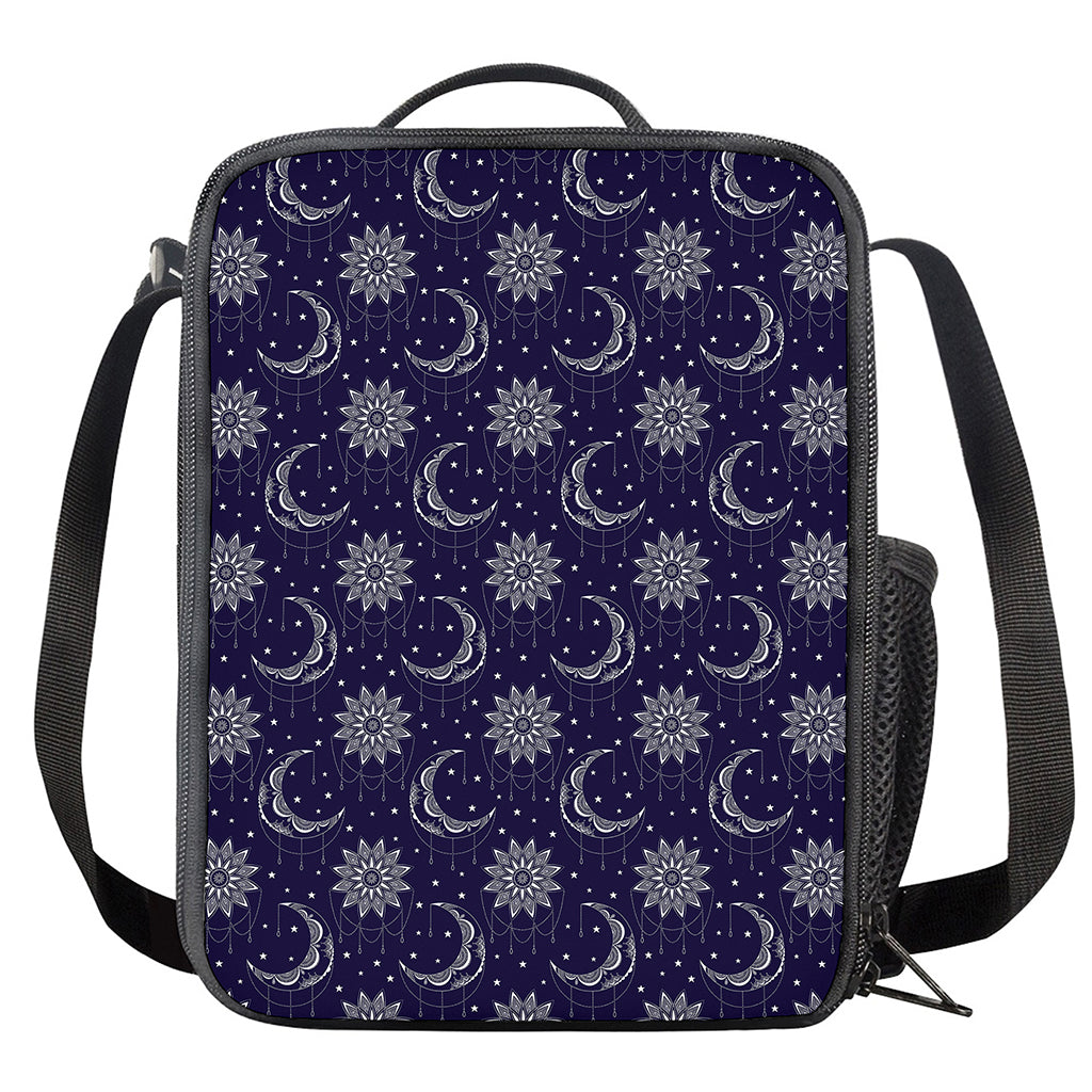 Boho Sun And Moon Pattern Print Crossbody Lunch Bag