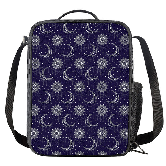 Boho Sun And Moon Pattern Print Crossbody Lunch Bag