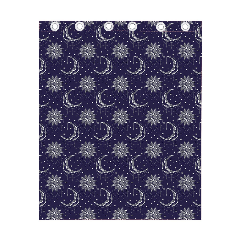 Boho Sun And Moon Pattern Print Curtain