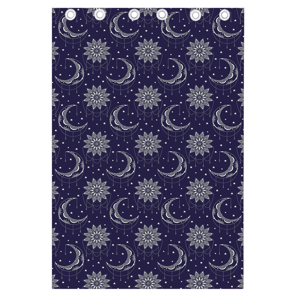 Boho Sun And Moon Pattern Print Curtain