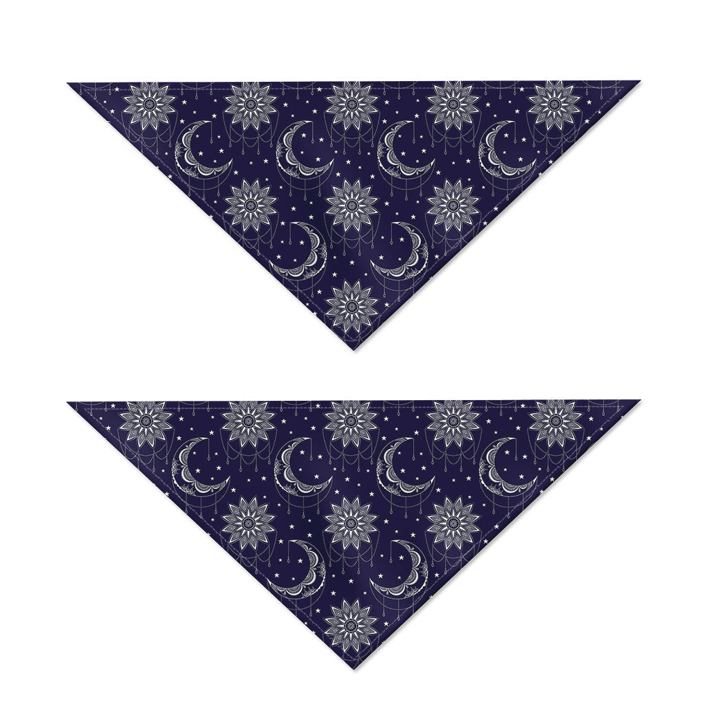 Boho Sun And Moon Pattern Print Dog Bandana
