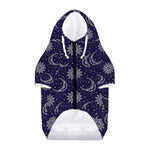 Boho Sun And Moon Pattern Print Dog Zip Up Hoodie