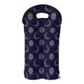 Boho Sun And Moon Pattern Print Double Neoprene Wine Tote